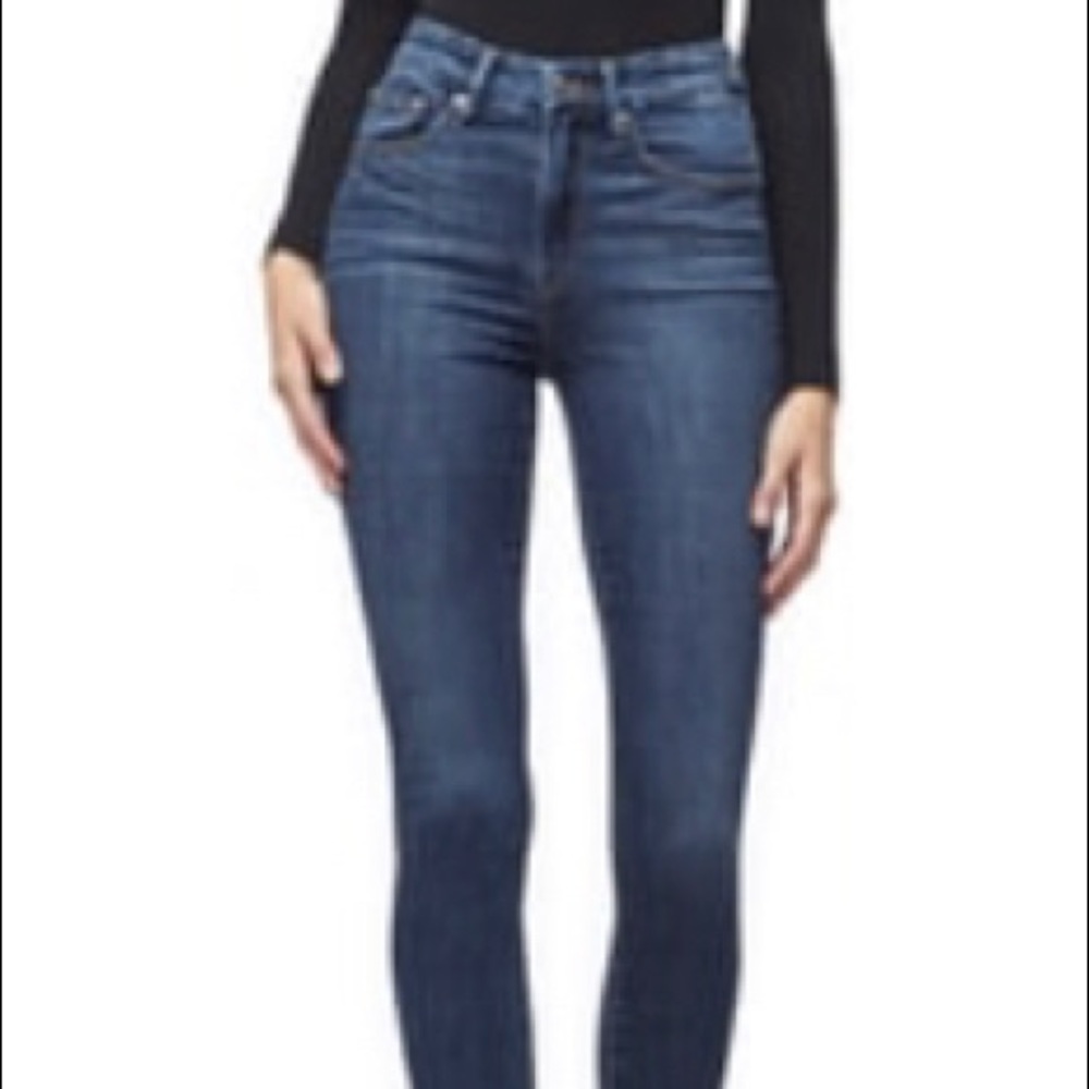 Good American Good Waist Ankle Skinny Jeans Blue